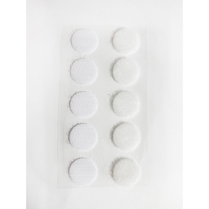 (12 Pk) 10ct White Hook & Loop Dots