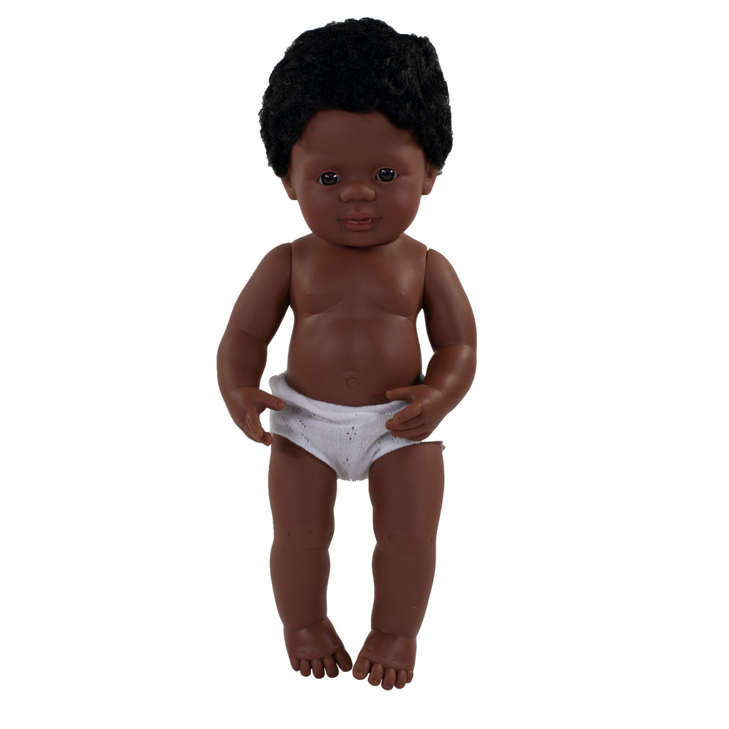 15in Baby Doll African-american Boy Anatomically Correct