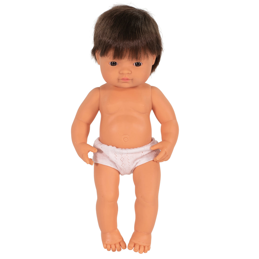 15in Baby Doll Caucsian Boy Bruntte Anatomically Correct