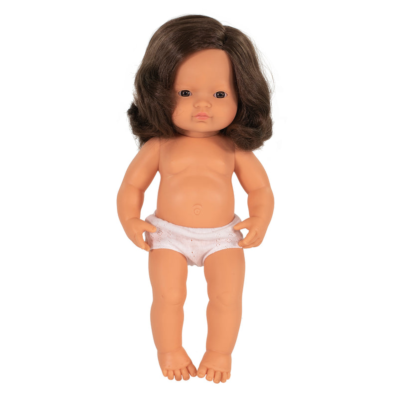 15in Baby Doll Caucsian Grl Bruntte Anatomically Correct