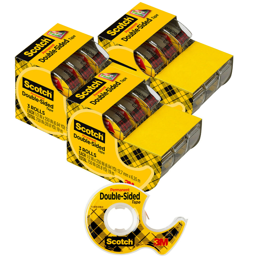 (3 Pk) Double Sided Tape 3 Rolls