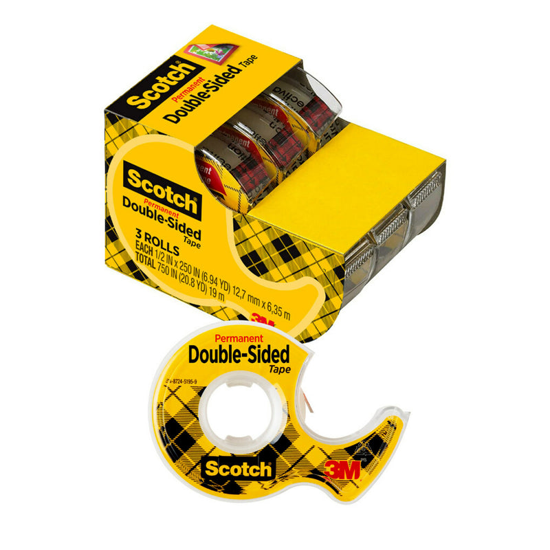 (3 Pk) Double Sided Tape 3 Rolls