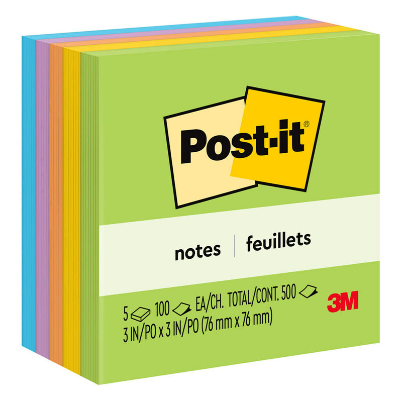 Notes, 3 in x 3 in, Floral Fantasy Collection, , 100 Sheets/Pad, 5 Pads/Pack, 2 Packs