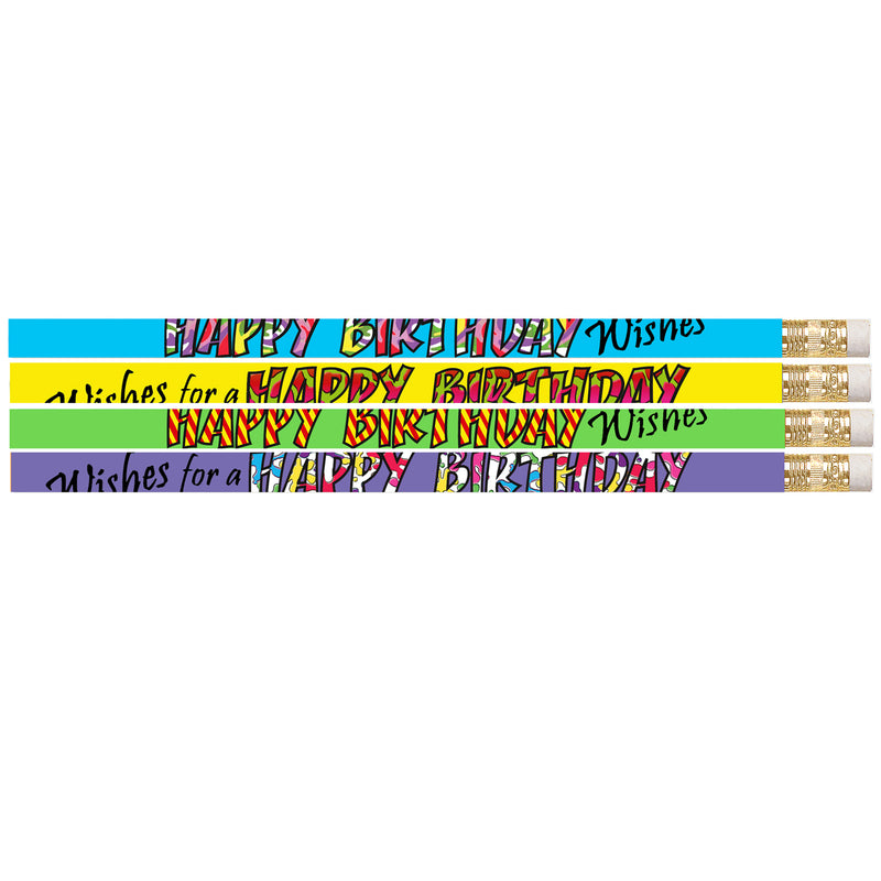 12 Pk Happy Birthday Wishes Pencil