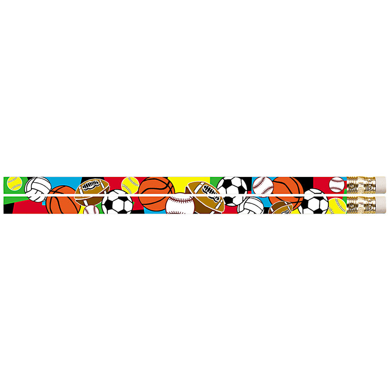 (12 Dz) Super Sports Motivational Fun Pencils 12 Per Pk