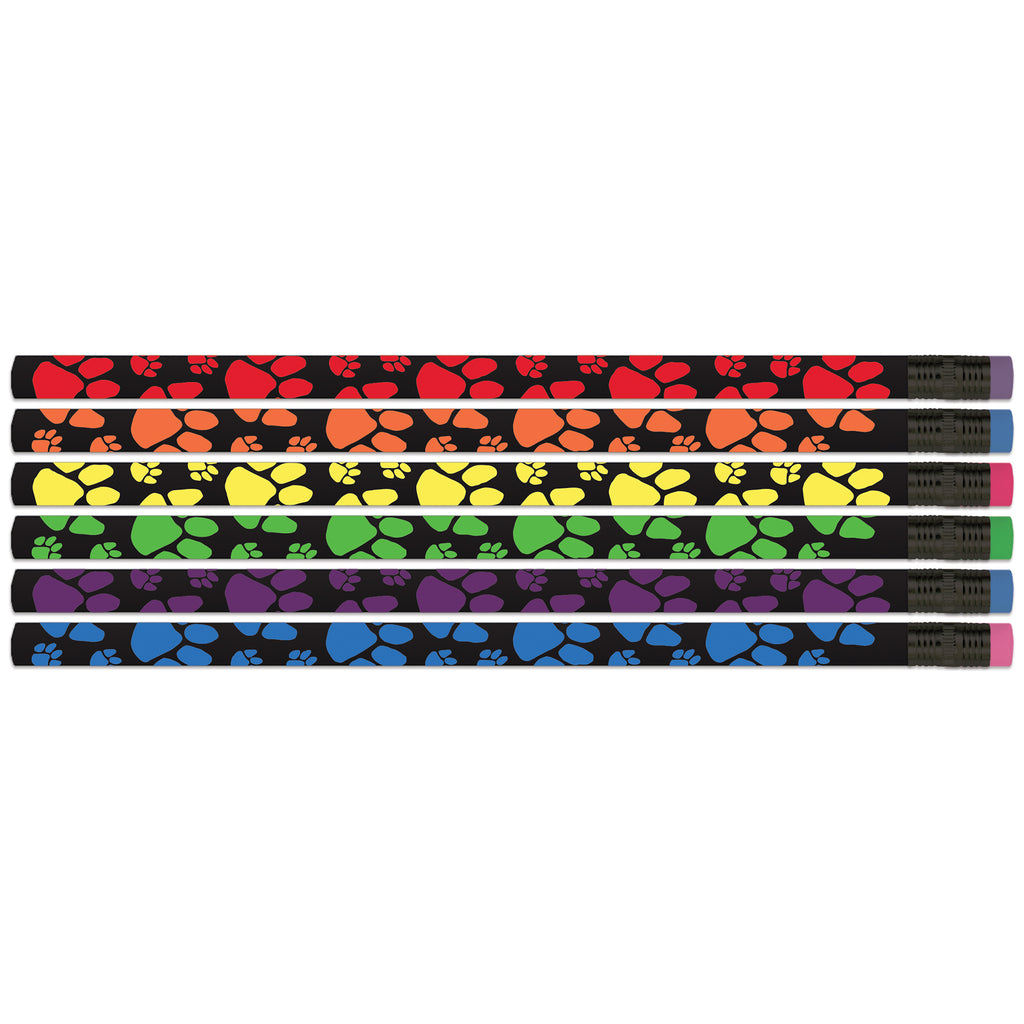 12ct Neon Paws Pencils