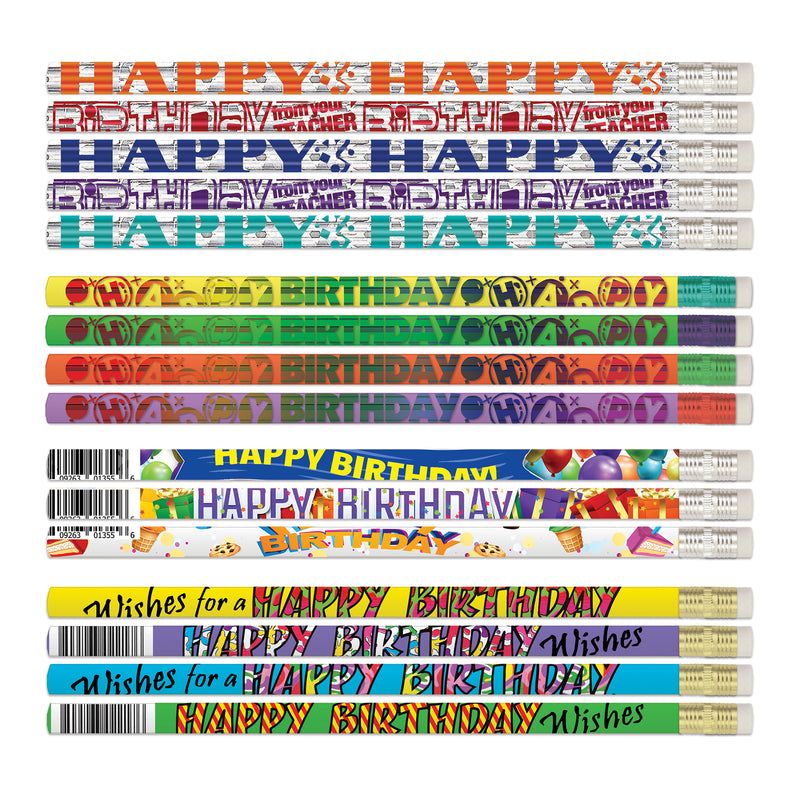 144ct Birthday Pencils Assortment