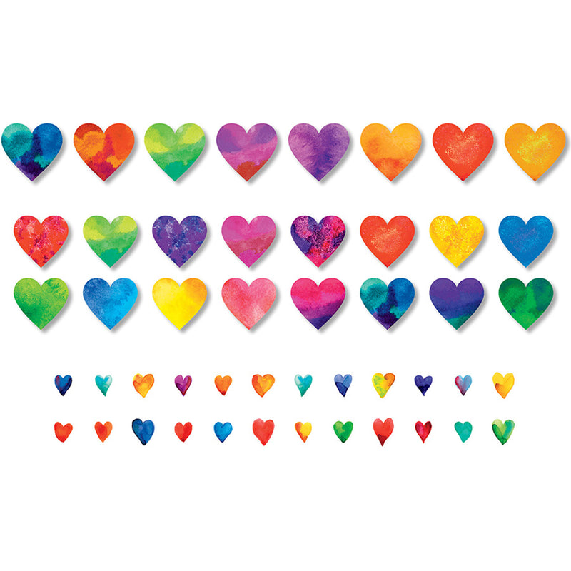 (6 Pk) Watercolor Hearts Accents