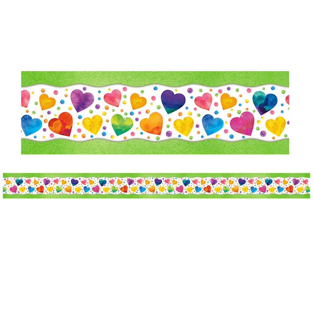 (6 Pk) Watercolor Hearts Trimmer All Around Board