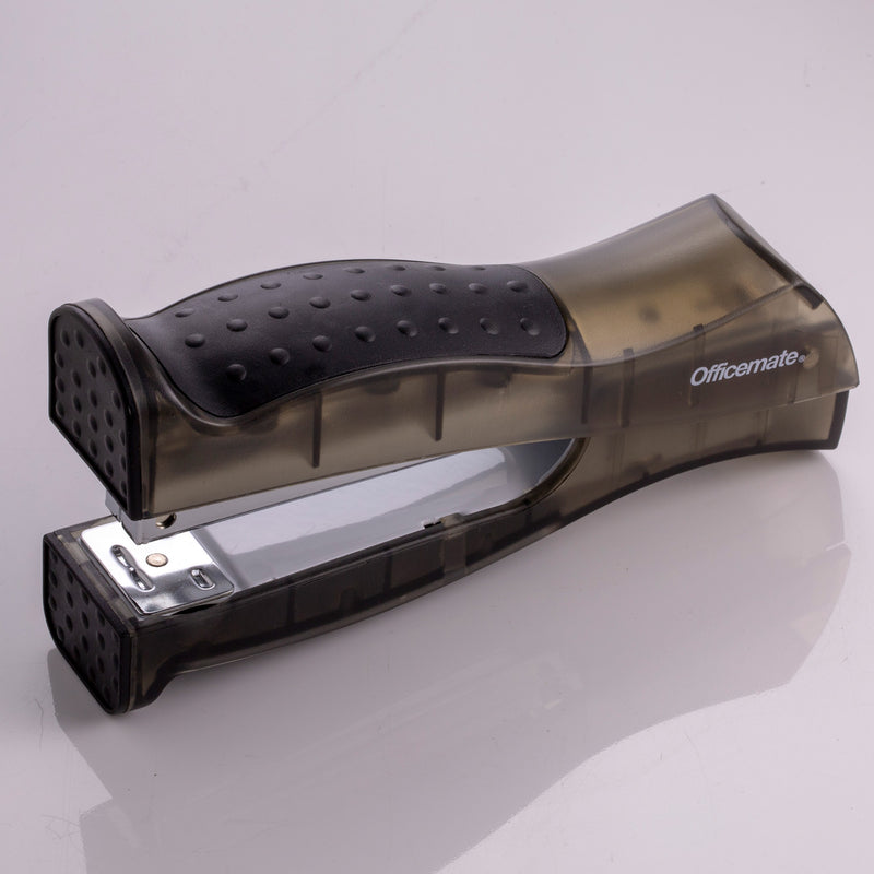 Stand Up Full Strip Stapler Black Transparent Plastic