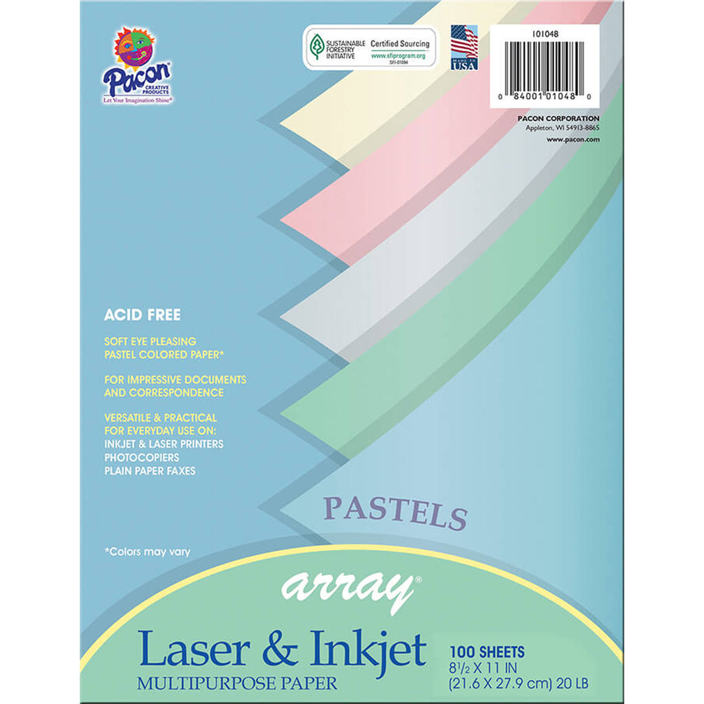 Array Multipurpose 100sht Pastel Colors Paper