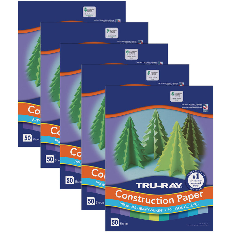 (5 Pk) Tru Ray Cool Assts 12x18 50 Sht