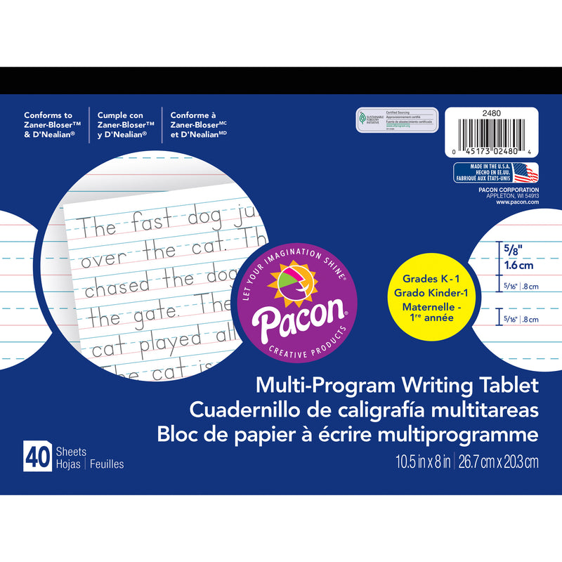 Dnealian Multi-program Handwriting Ppr K 10 1-2 X 8 5-8 L