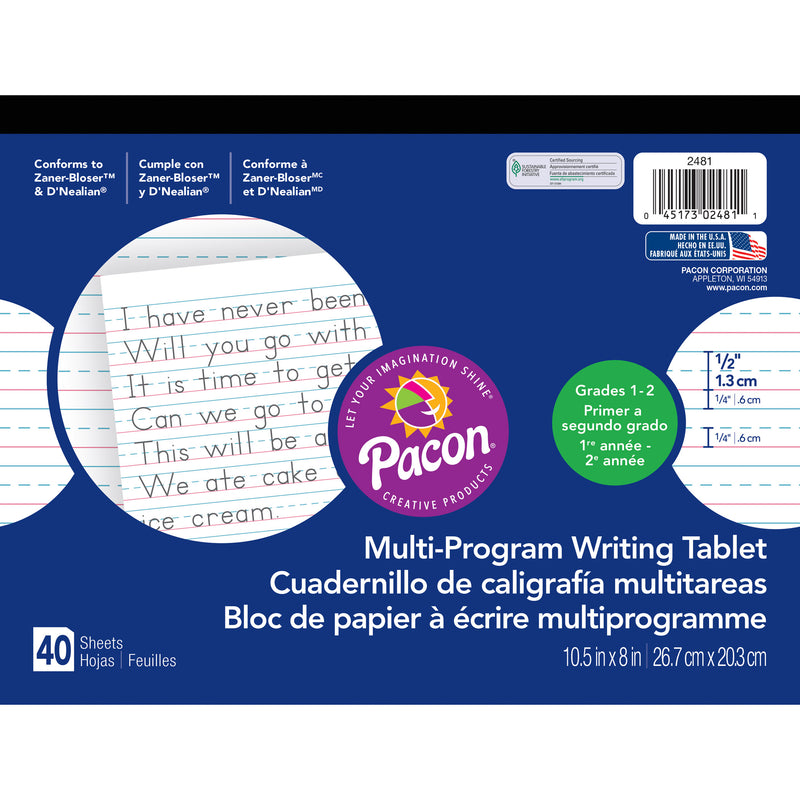 Dnealian Multi-program Handwriting Ppr 1 10 1-2 X 8 1-2 L