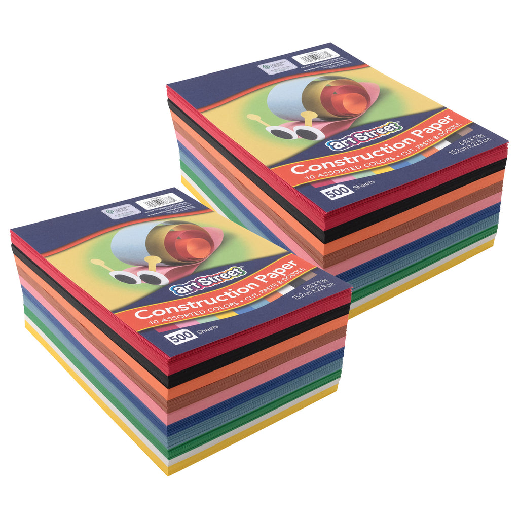 (2 Ea) Construction Paper 6x9 500 Sheets