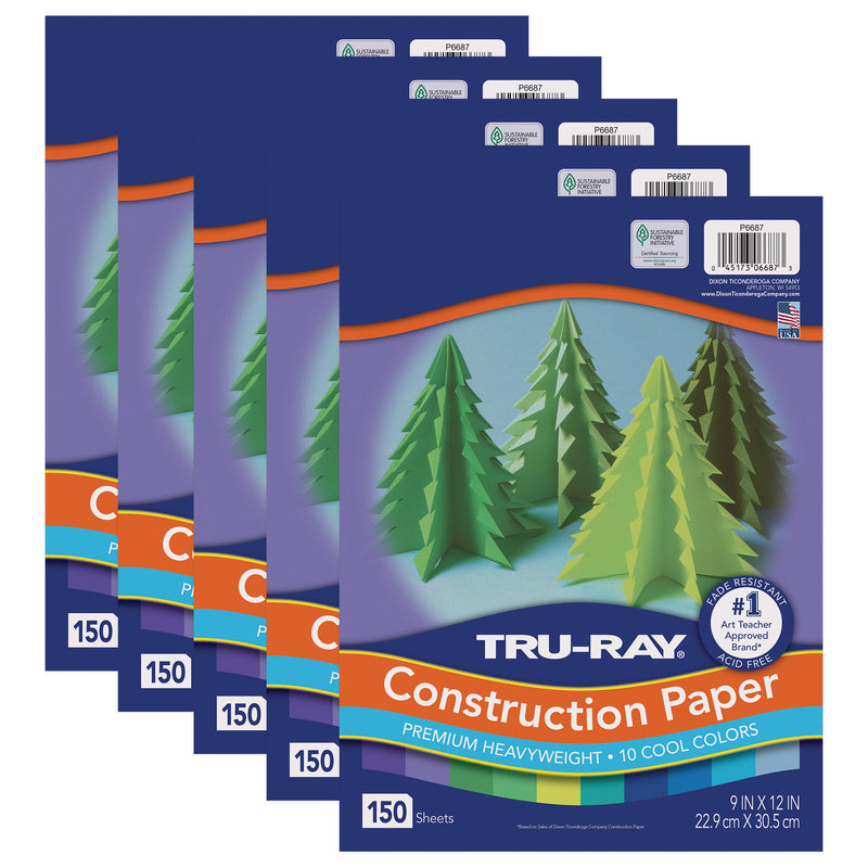 (5 Pk) Construction Paper Cool Asst