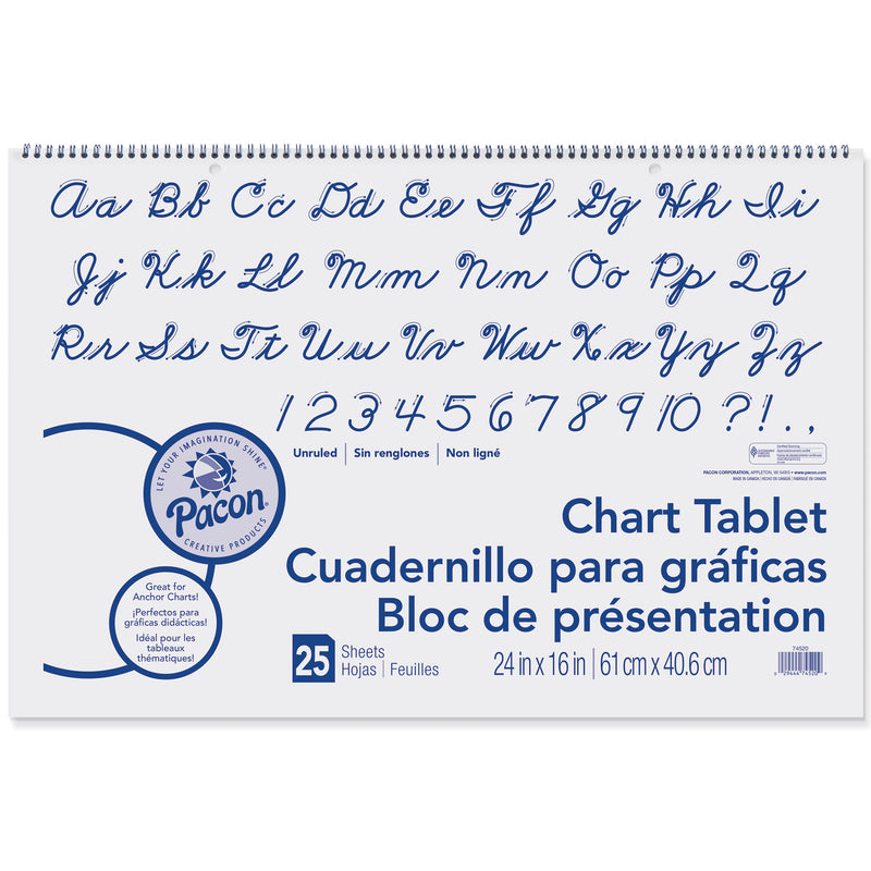 (3 Ea) Chart Tablet 24x16 Unruled 25 Per Pk