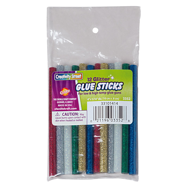 12pk Hot Glitter Glue Sticks