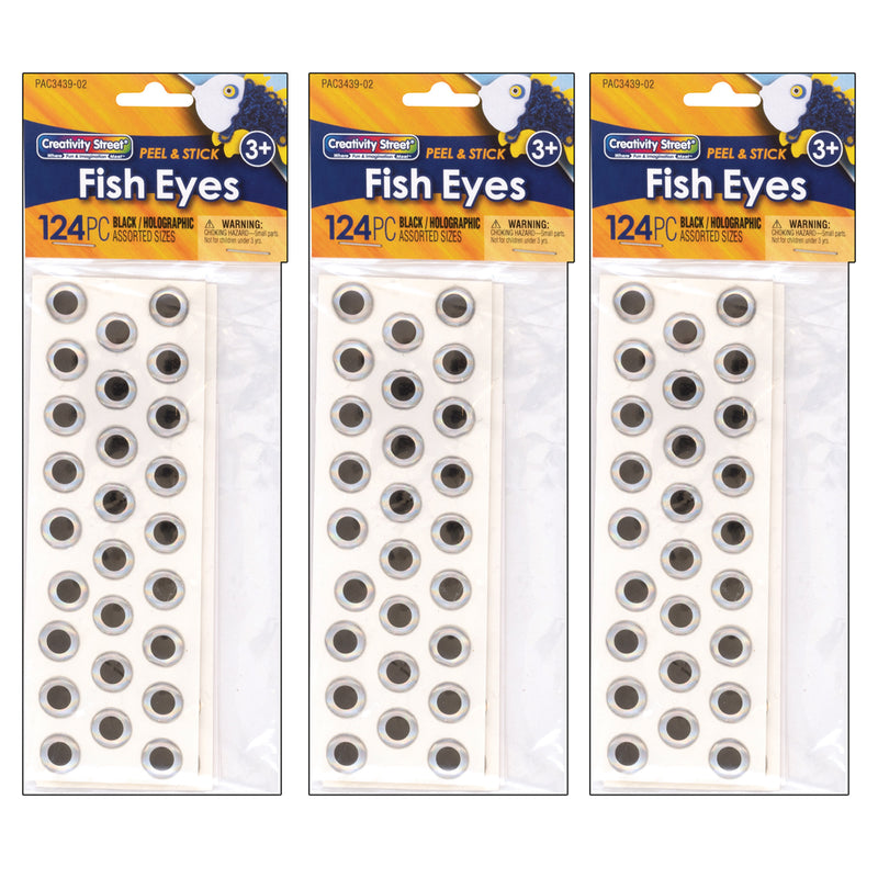 (3 Pk) Peel & Stick Fish Eyes Creativity Street