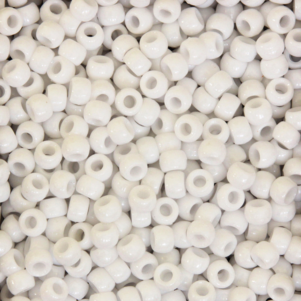 (3 Pk) Pony Beads Wht 1000 Pieces