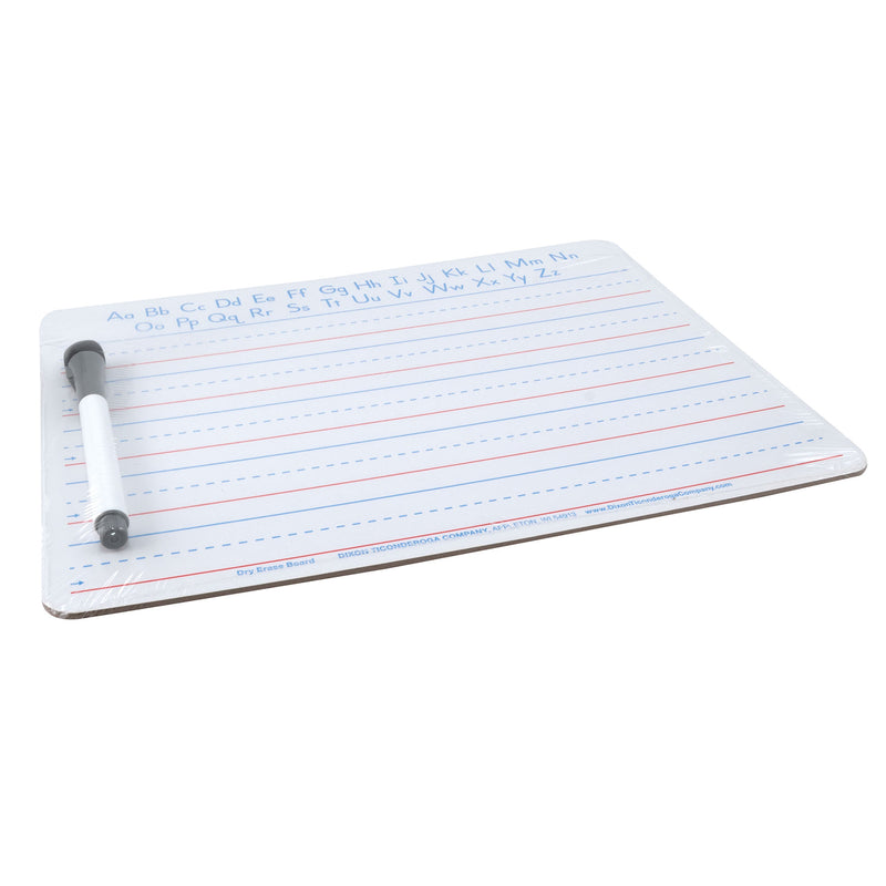 Handwriting Whiteboard Dry Erase Set, 2-Sided, Ruled-Plain, with Marker-Eraser, 9" x 12"