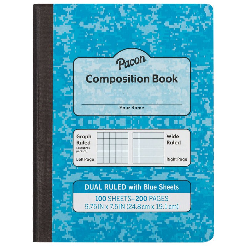 Blue Page Dual Ruled Composition Bk