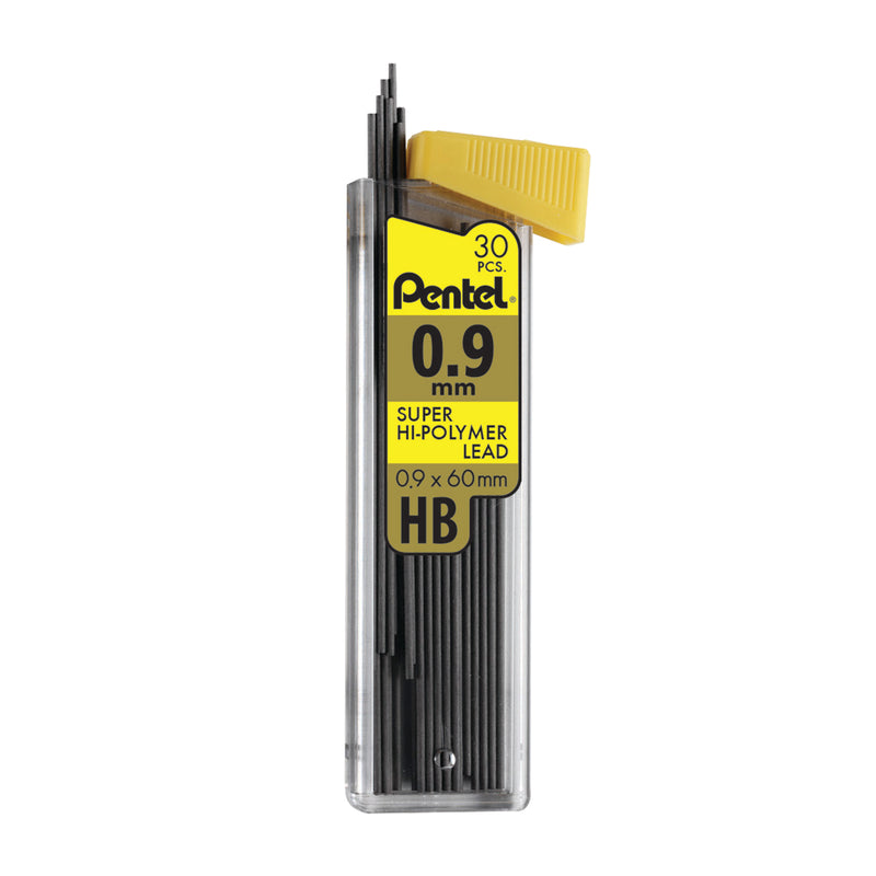 Super Hi Polymer Lead Refill 0.9mm Medium Hb 30 Pcs-tube