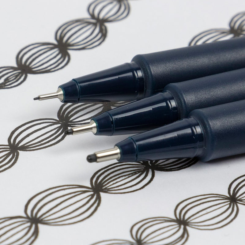 3/st Blk Asst Sz Pictus Fineliners