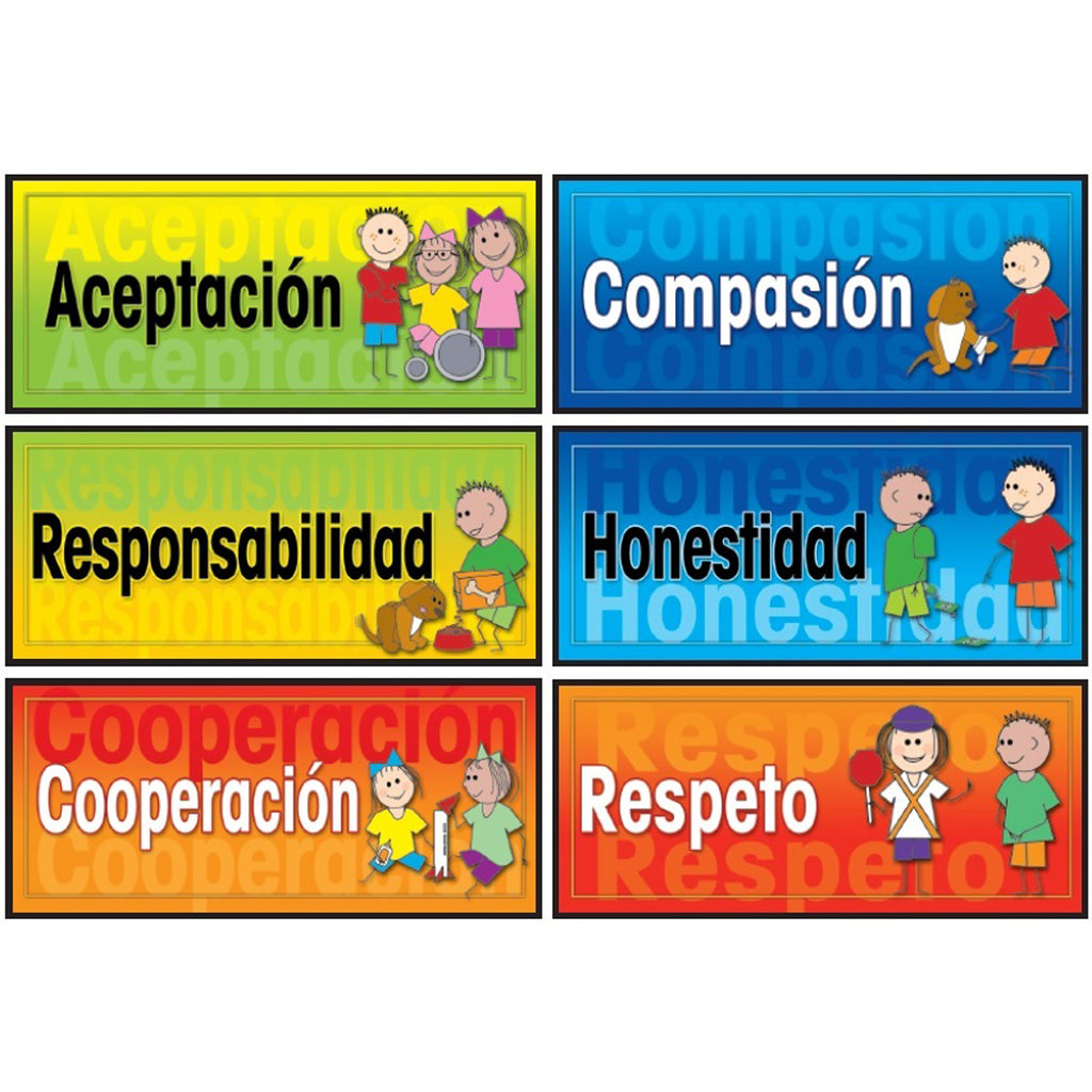 Character Ed Poster Set Spanish