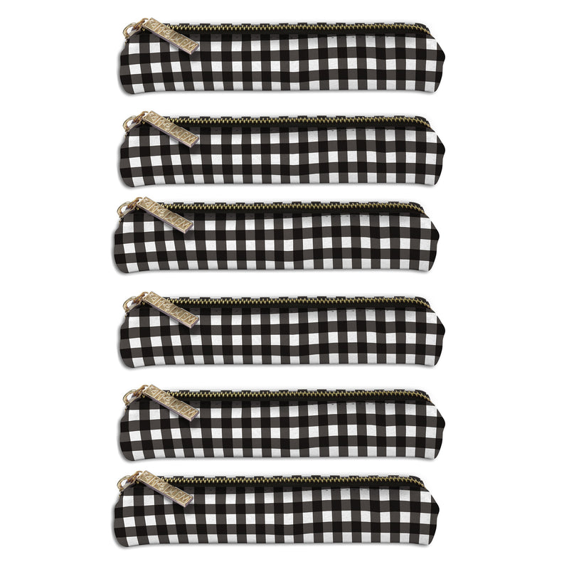 Slim Pencil Case Buffalo Check 6ct