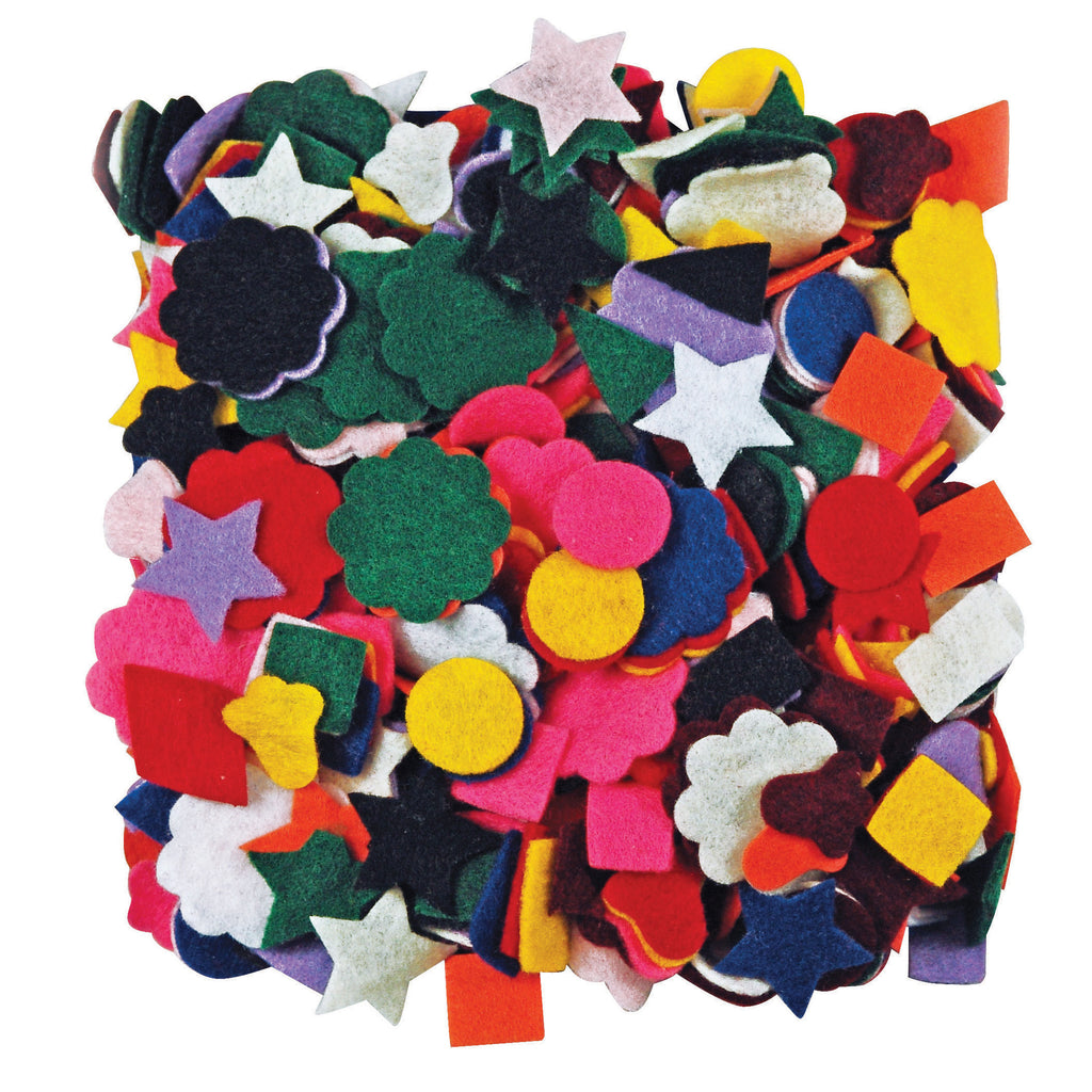 (3 Pk) Felt Shapes 500 Per Pk