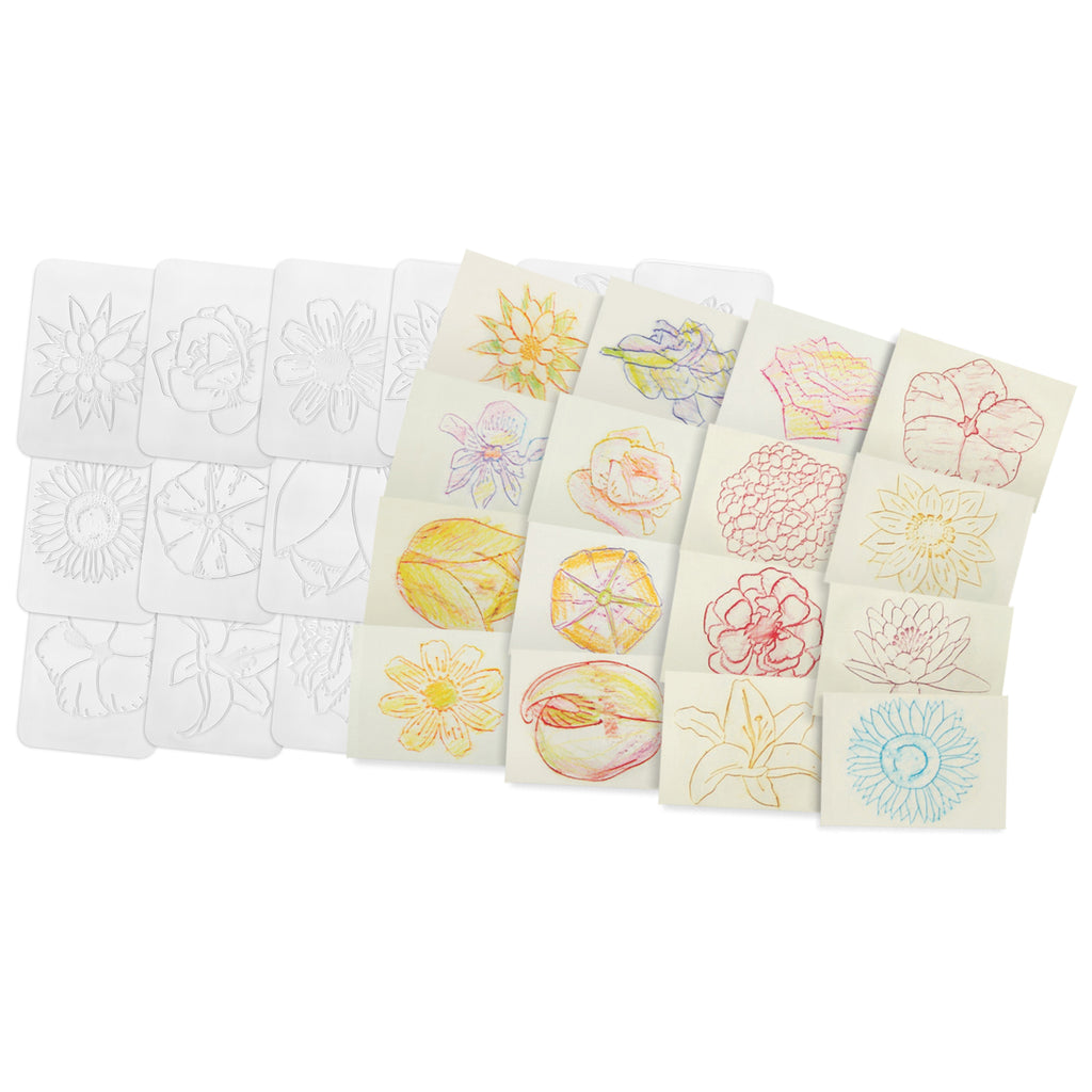 (2 Pk) Rubbing Plates Flowers