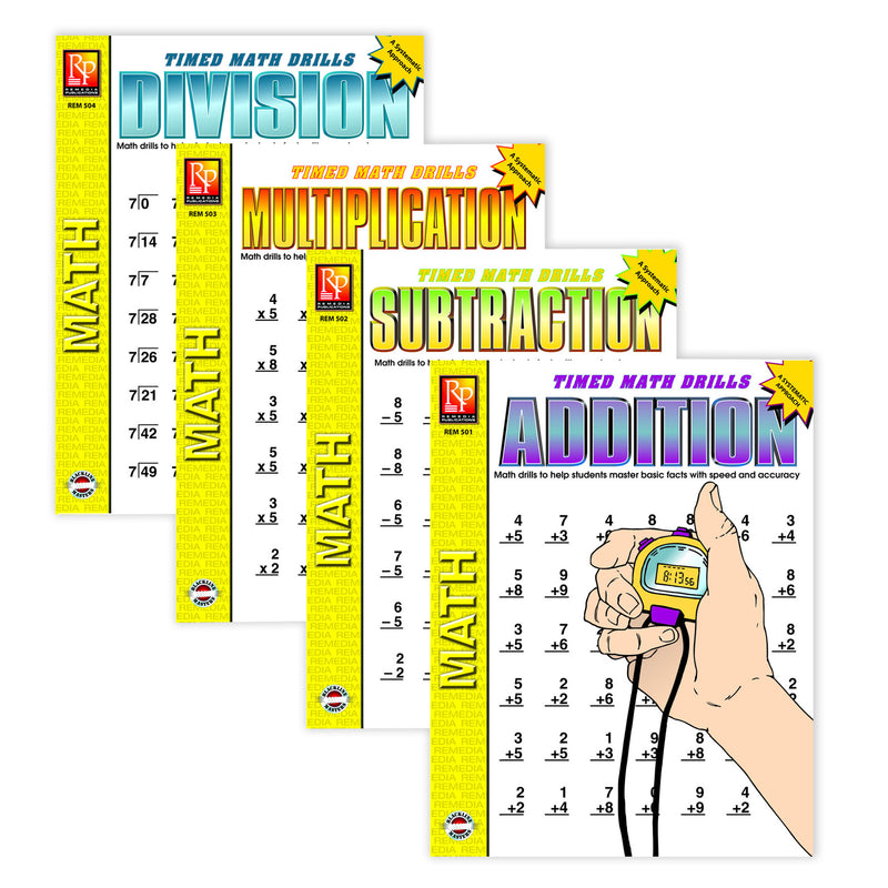 Timed Math Drills 4-set Books