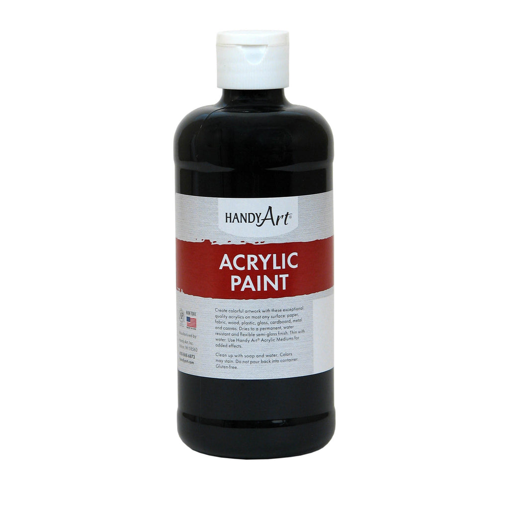 (3 Ea) Acrylic Paint 16 Oz Mars Black