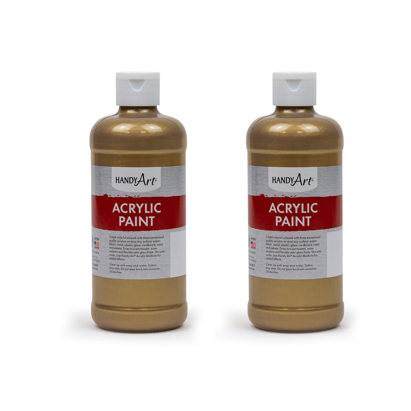 (2 Ea) 16oz Gold Acrylic Paint