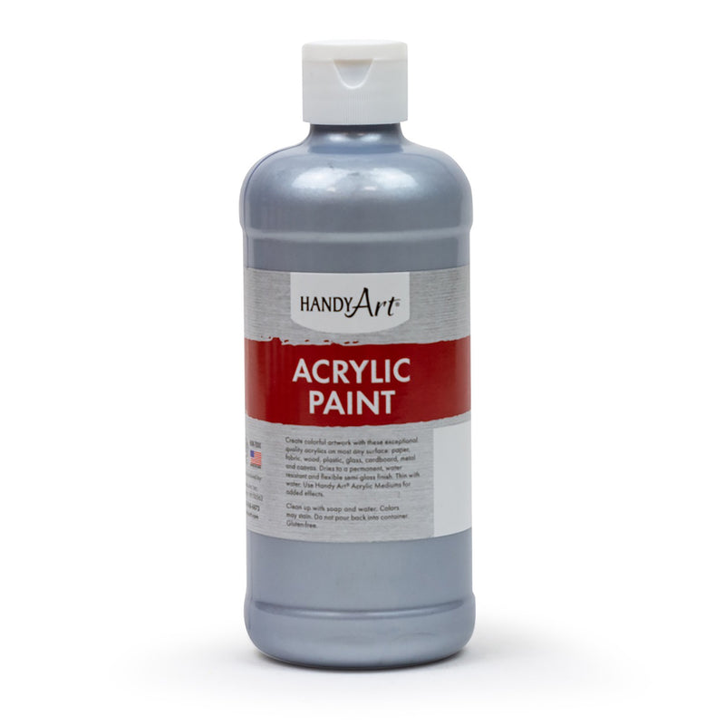 (2 Ea) 16oz Silver Acrylic Paint