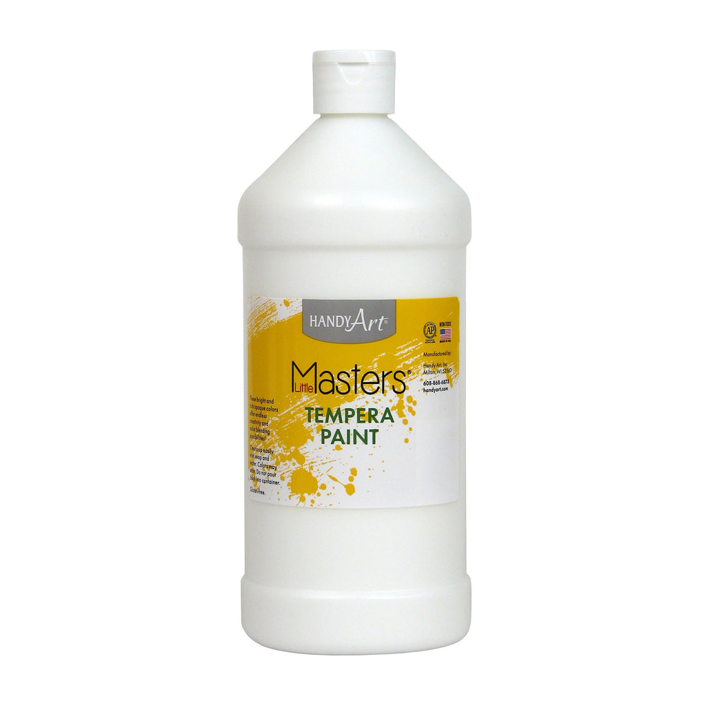 (6 Ea) Little Masters White 32oz Tempera Paint