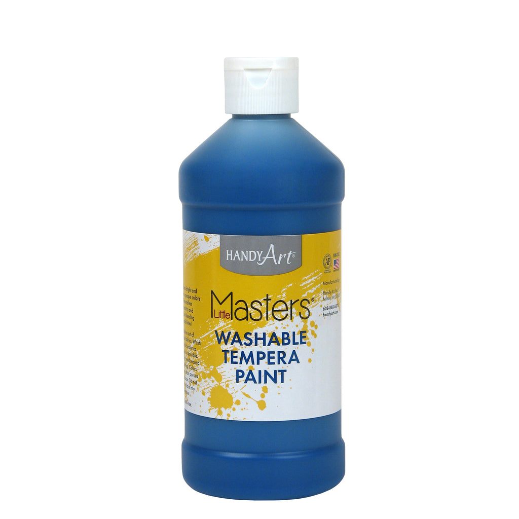 (6 Ea) Little Masters Blue 16oz Washable Paint