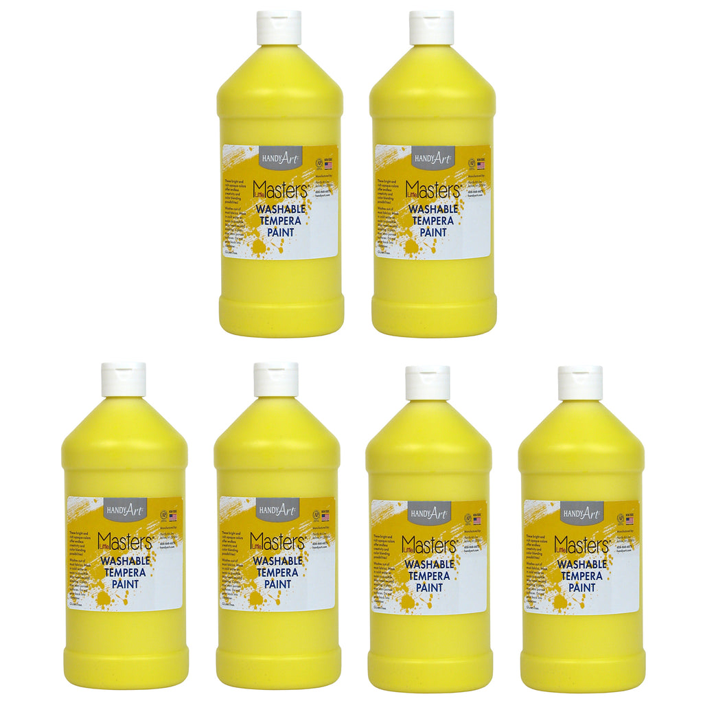 (6 Ea) Little Masters Yellow 32oz Washable Paint