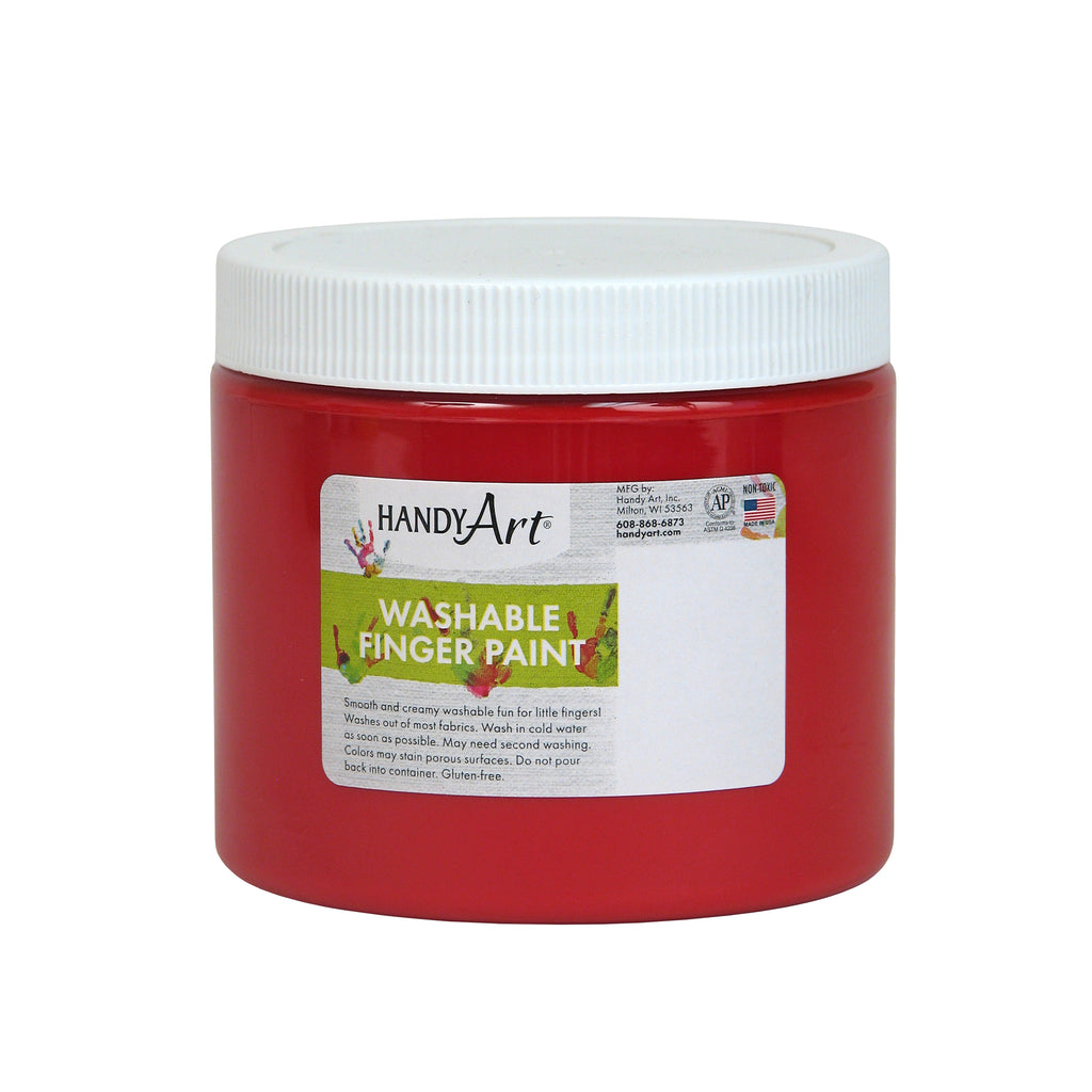 (6 Ea) Handy Art Red 16oz Washable Finger Paint