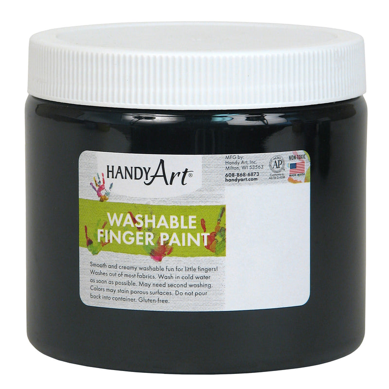 (6 Ea) Handy Art Blk 16oz Washable Finger Paint