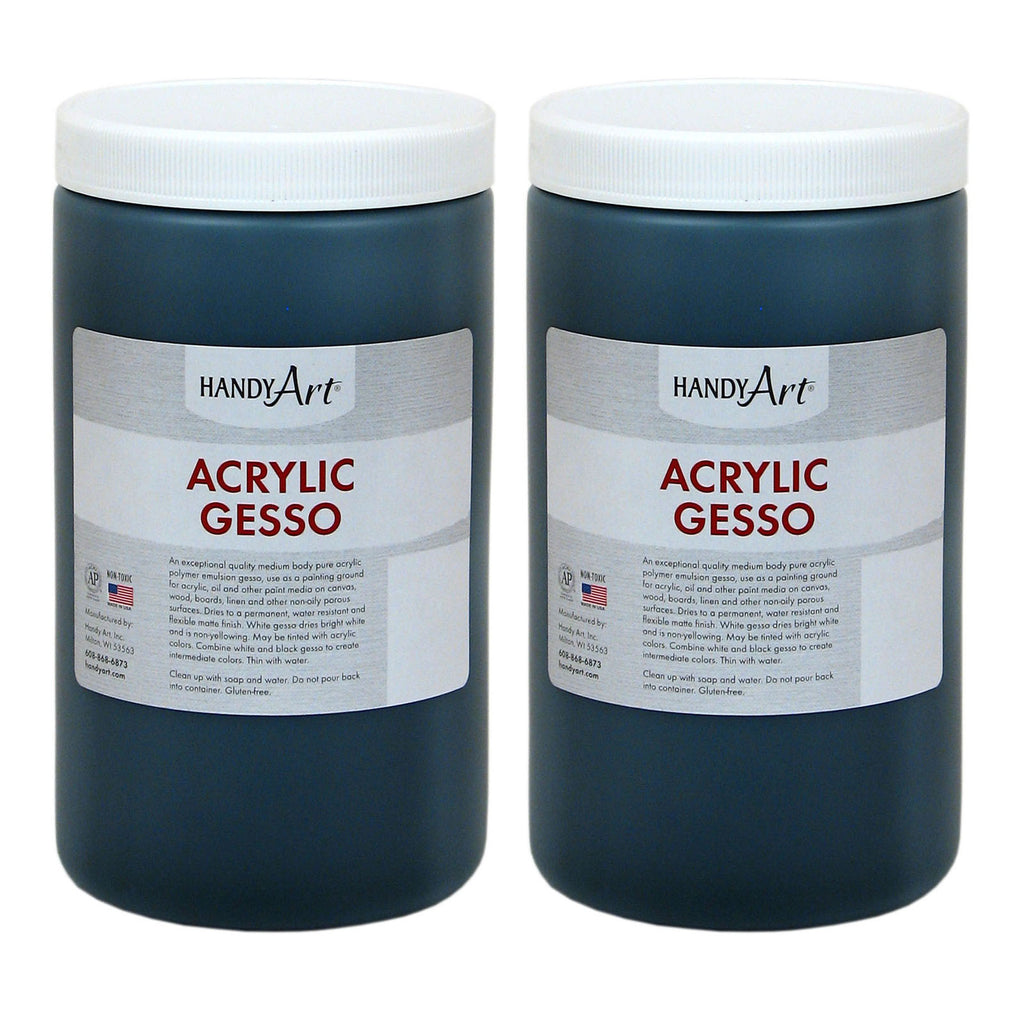 (2 Ea) Handy Art Acrylic Black Gesso 32 Oz