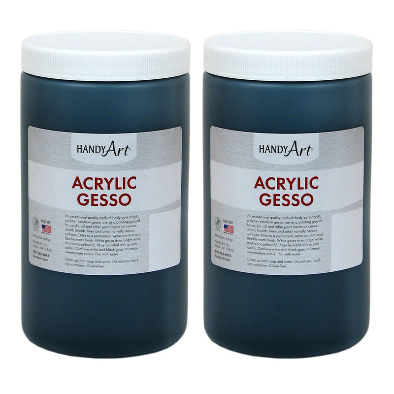 (2 Ea) Handy Art Acrylic Black Gesso 32 Oz