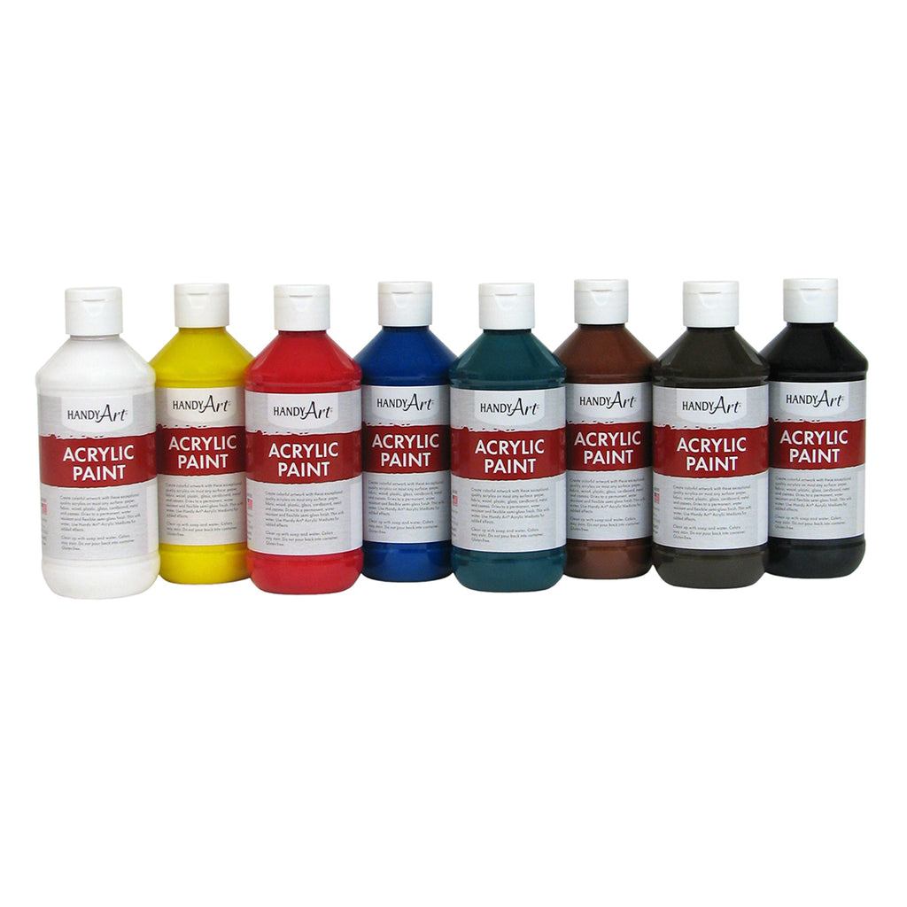 Acrylic 8oz Paint Primary Set Of 8