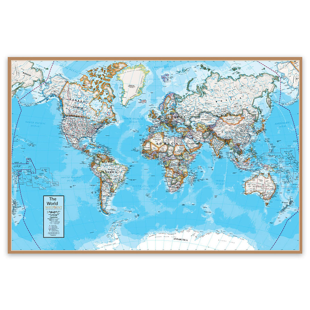 Contemporary World 24" x 36" Laminated Wall Map