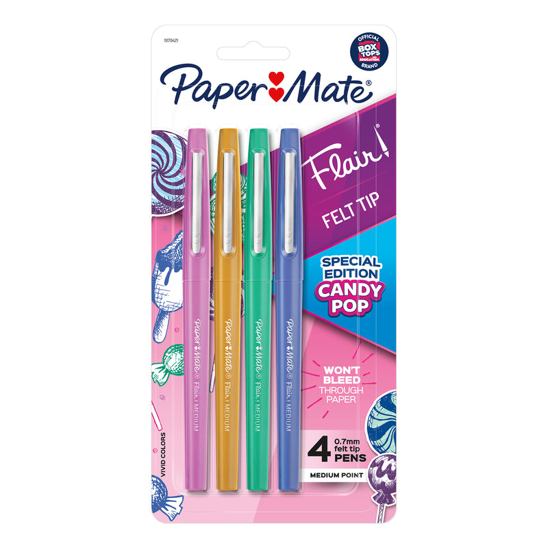 (3 Pk) Flair 4 Color Candy Pop Pens Med