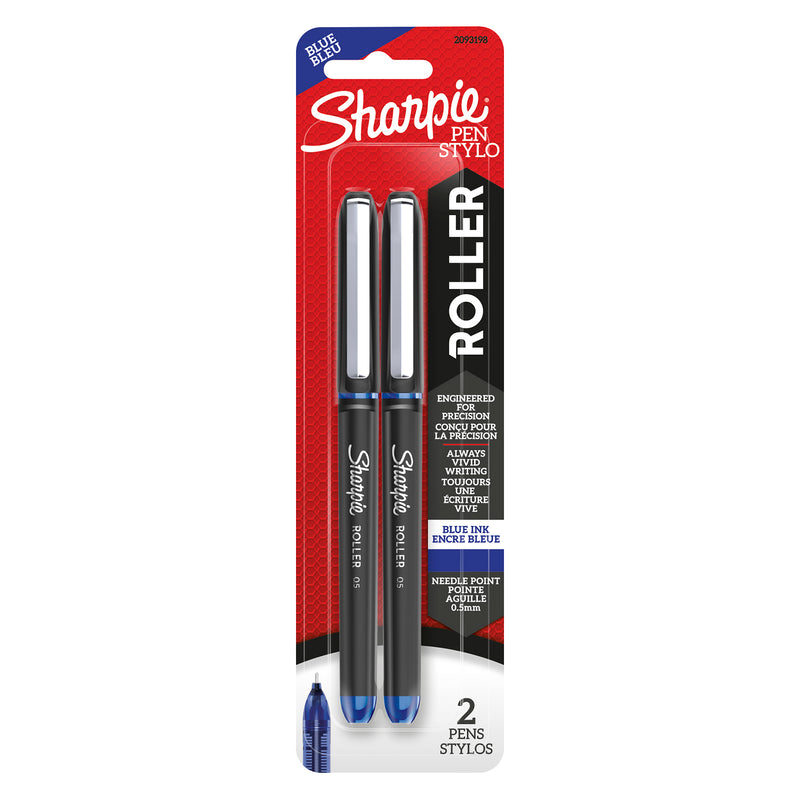 (6 Pk) 2ct Roller Blu Ink Pen Sharpie .5mm