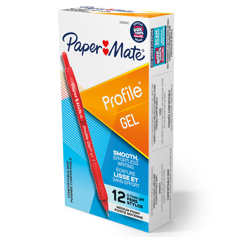 Box Of 12 Red Profile Gel Rt Pens Papermate