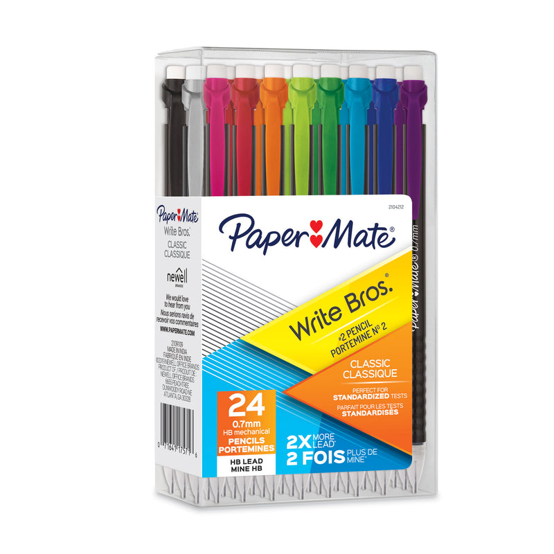 (3 Pk) Mech Pencil Assorted 24ct 0.7mm