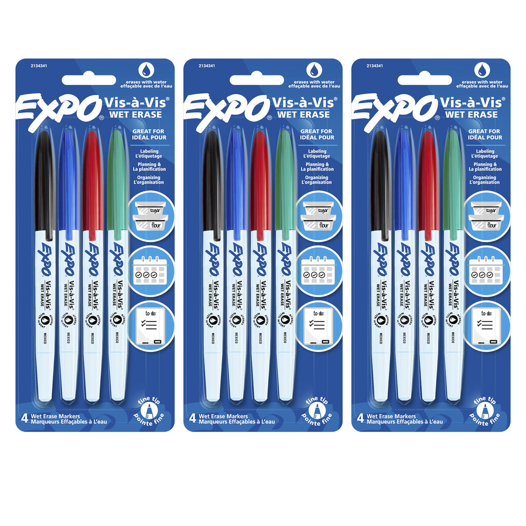 (3 Pk) Expo Vis-a-vis 4 Colors Fine